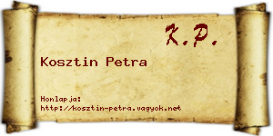 Kosztin Petra névjegykártya